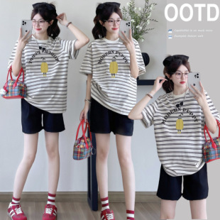 Real shot in stock 2025 summer new maternity T-shirt plus size m --- 3xl