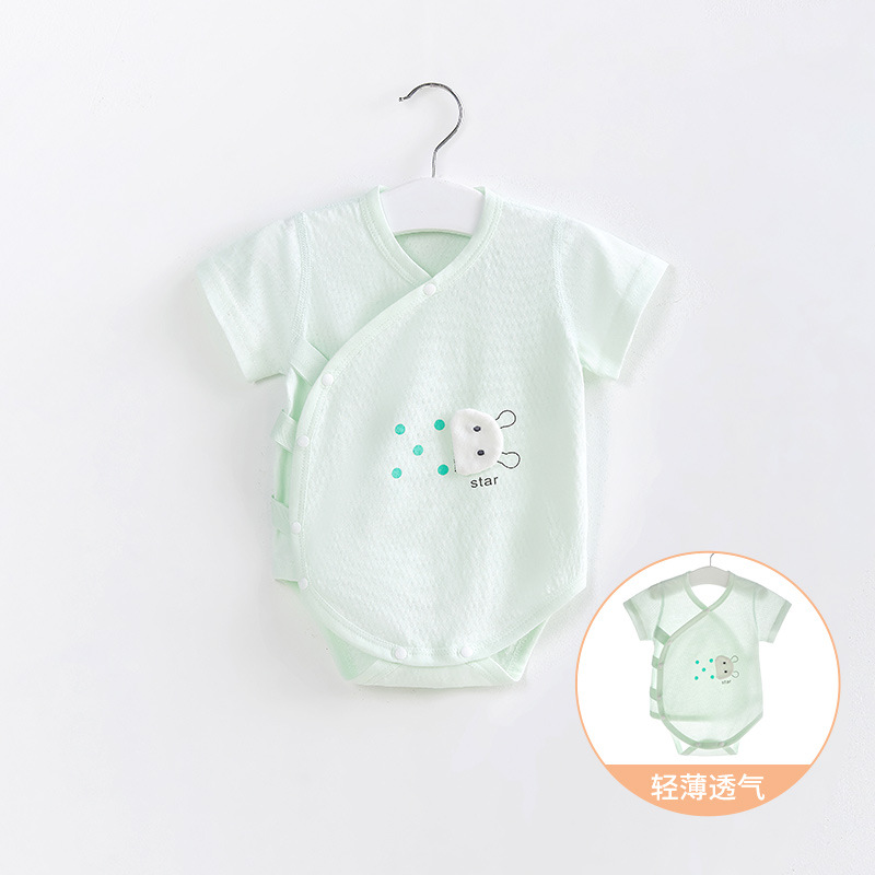 Mono de bebé de verano triángulo mameluco de manga corta funda de algodón ropa de recién nacido hombres y mujeres mameluco funda de bebé