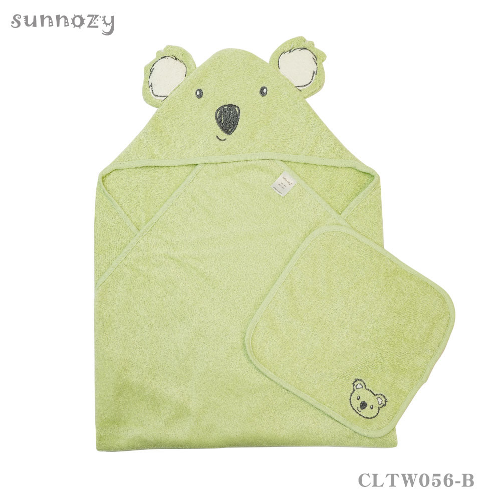 Sunnozy toalla de baño con capuchón super dulce pequeña combinación de toalla cuadrada especial para bebés adorable toalla de algodón super suave