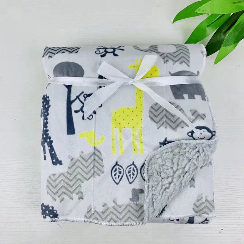 Manta calmante manta de lana de cordero manta cubierta de bebé cochecito de bebé manta a prueba de viento cuatro estaciones primavera y otoño verano Delgado recién nacido