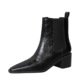 578-22 Thick Heel Chelsea Short Boots, Women's Retro Style, British Pointed Versatile, Slimming and Elastic Cigarette Boots, Martin Boots