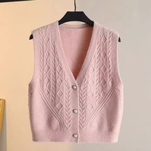 针织马甲女春秋装2025新款叠穿韩版背心无袖女士毛衣开衫坎肩上衣