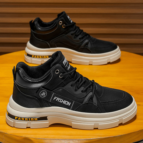 Work safety men's shoes for autumn construction site, anti-slip and wear-resistant, for office work, waterproof, sports workwear, Martin trendy shoes