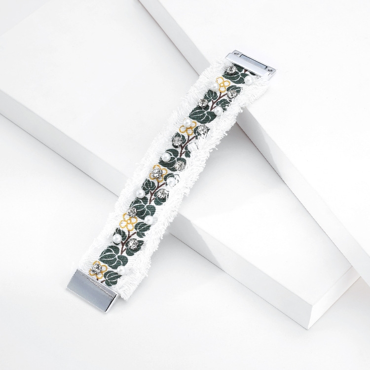 Bracelet Perles Strass En Denim Imprimé Rétro display picture 13