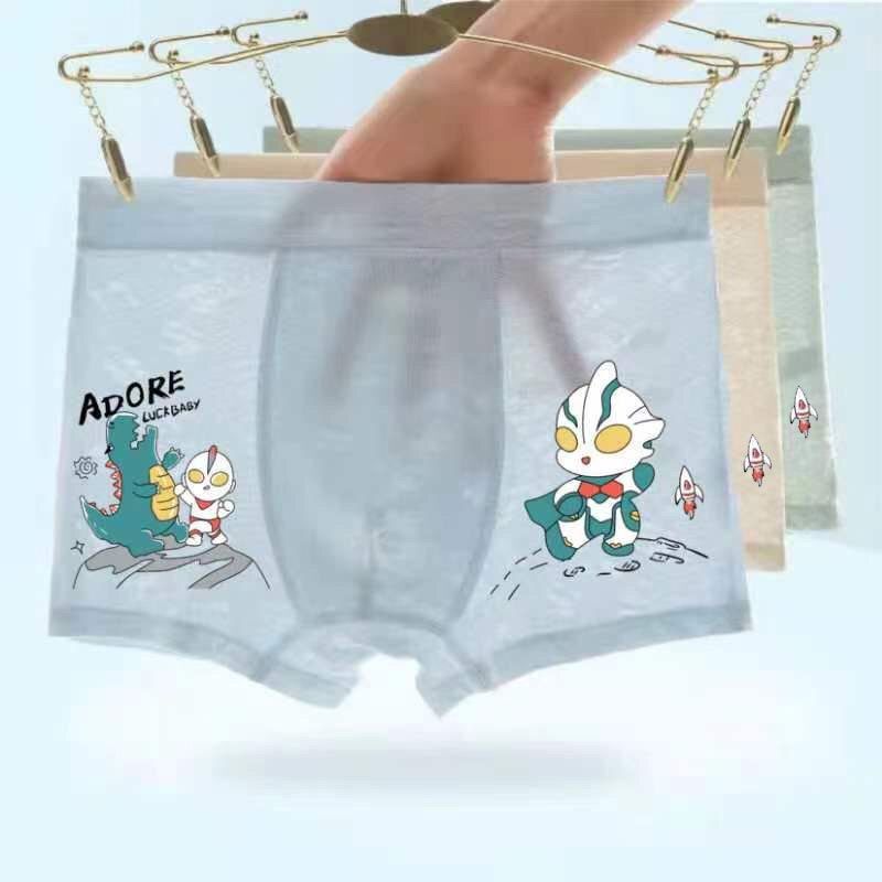 Children's Modal Underwear for Boys, Summer Thin Breathable Cartoon Boxer Shorts for Small, Medium, and Large Kids, Non-Binding Children's Modal Underwear for Boys, Summer Thin Breathable Cartoon Boxer Shorts for Small, Medium, and Large Kids, Non-Binding