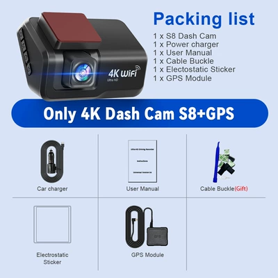 Cross-border 4K driving recorder Wifi Driving recorder - 4k-front-gps