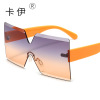 The new frameless cut -cut sideline sunglasses connect the personality wind mirror frame multi -color colorful cross -border supply sung 7321