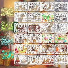 跨境圣诞节圣诞老人烟囱麋鹿绘画模版亚马逊PET儿童手抄报diy模版