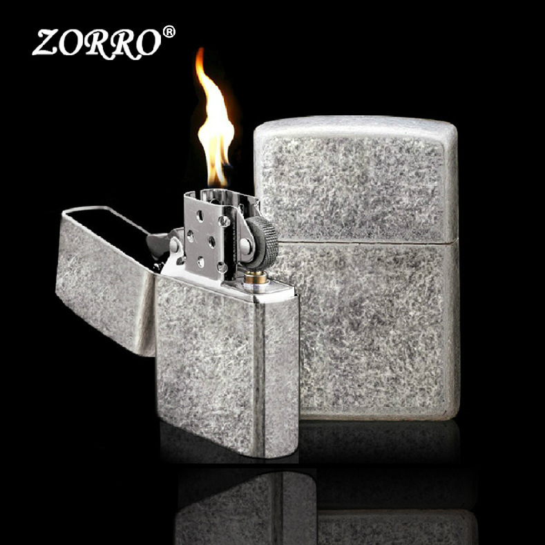 佐罗z8013古银光板打火机 创意金属复古煤油打火机烟具批发