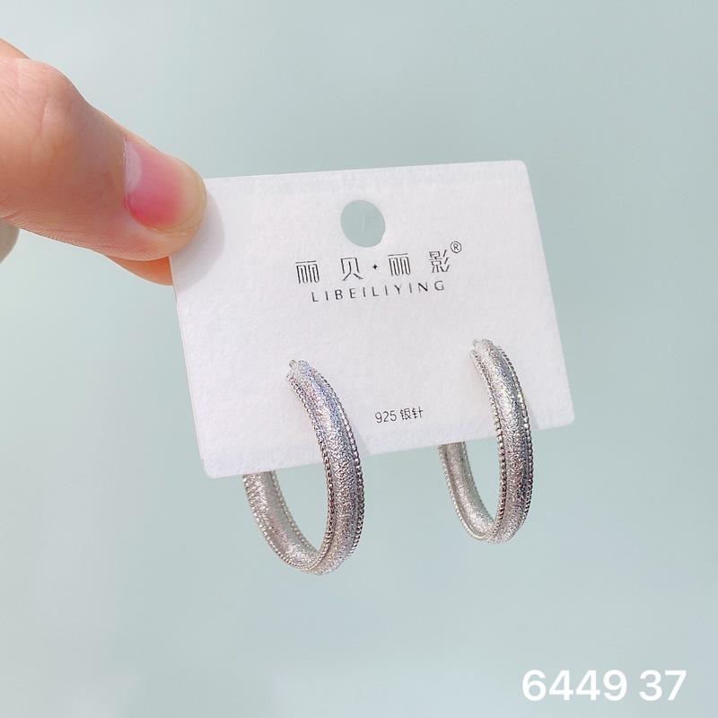 丽贝丽影丽银欧美时尚高级感素圈耳环2025新款爆款个性小众女耳圈|undefined