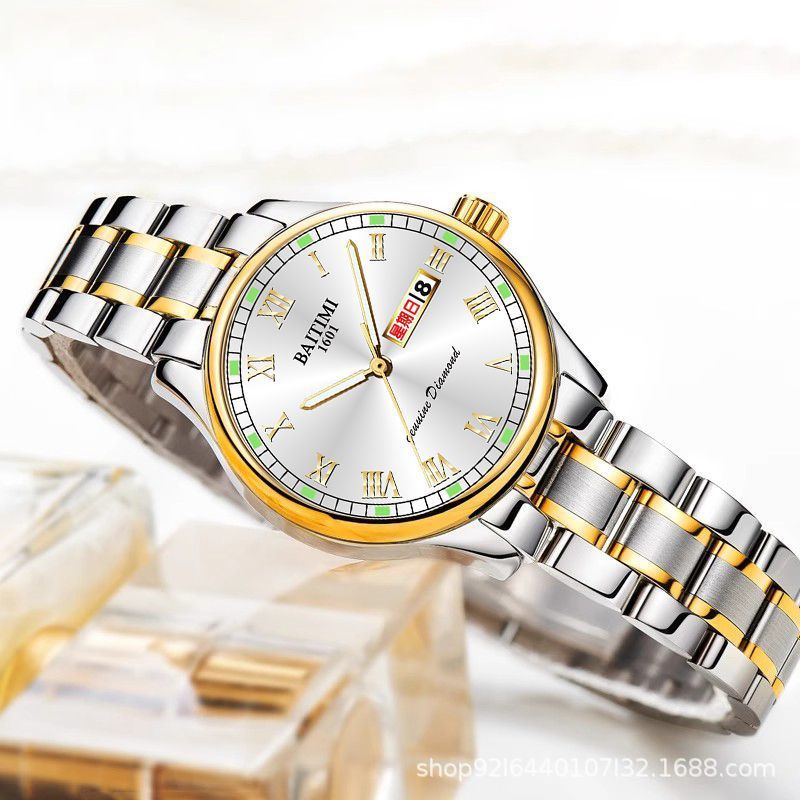 Cross-Border Dropshipping Ultra-Thin Women's Watch Fully Automatic Quartz Women's Watch High-End Light Luxury Temperament Luminous Waterproof Women's Watch