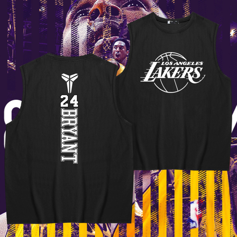 Y Lakers Kobe Wide Shoulder Vest Men's and Women's Summer Loose Sleeveless Round Neck T-shirt Trendy Brand Small Shirt Y Lakers Kobe Wide Shoulder Vest Men's and Women's Summer Loose Sleeveless Round Neck T-shirt Trendy Brand Small Shirt