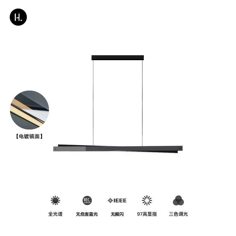 意式极简 餐厅吊灯现代简约高端设计师时尚光影艺术玻璃吧台岛台|undefined