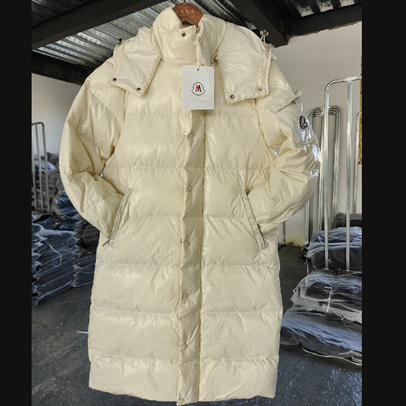 Down Jacket for Men and Women, Over-The-Knee Winter Thickened Korean Style Trendy Couple Goose down Jacket Glossy No-Wash