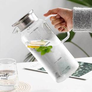 Nordic household glass cold kettle with lid large capacity scale pot borosilicate heat-resistant Kettle Teapot cold kettle