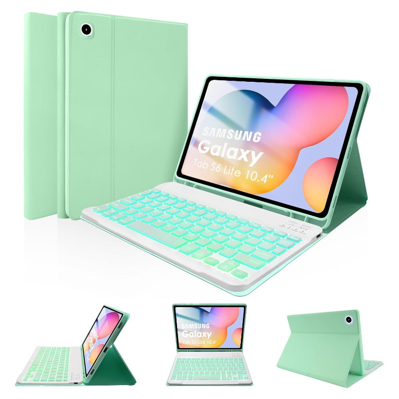 适用三星Tab S6Lite10.4英寸七彩背光蓝牙键盘笔槽皮套P625保护壳|undefined