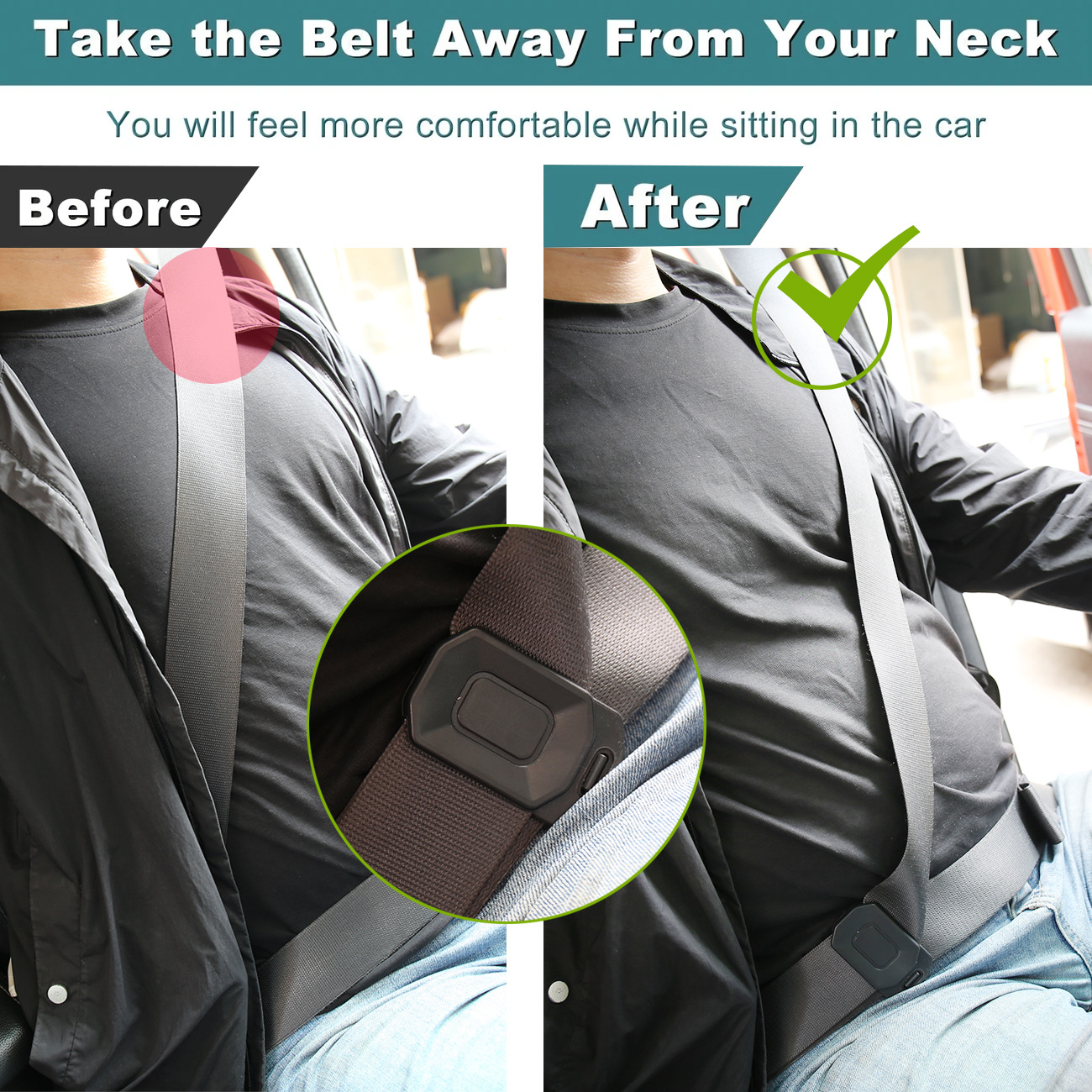 Safety belt adjuster device calibration auto parts protective shoulder neck locking buckle SenBelt Adjuster
