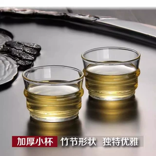 高硼硅耐热茶具玻璃品茗杯加厚创意竹节小茶杯玻璃杯