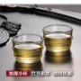 加厚耐热玻璃竹节品茗杯
