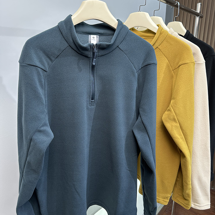 Replacement Outdoor Men's Sports Quick-Warming Technology Velvet 3D Vertical Cut Casual Stand-Up Collar Long-Sleeved Polar Fleece Sweatshirt