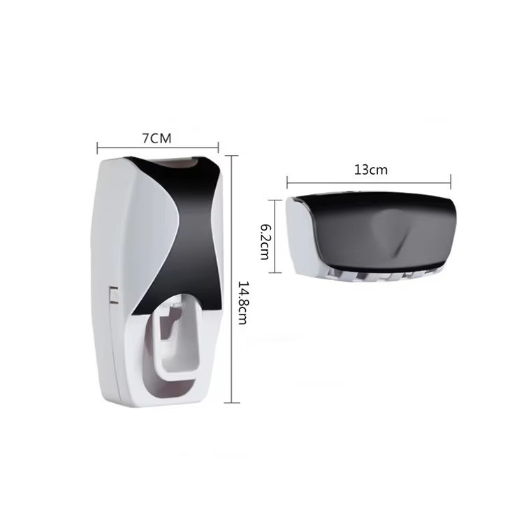 Wall-mounted Holder For Home Bathroom, No-drill Automatic Toothpaste Dispenser And Toothbrush Storage Rack Set_voghion.com