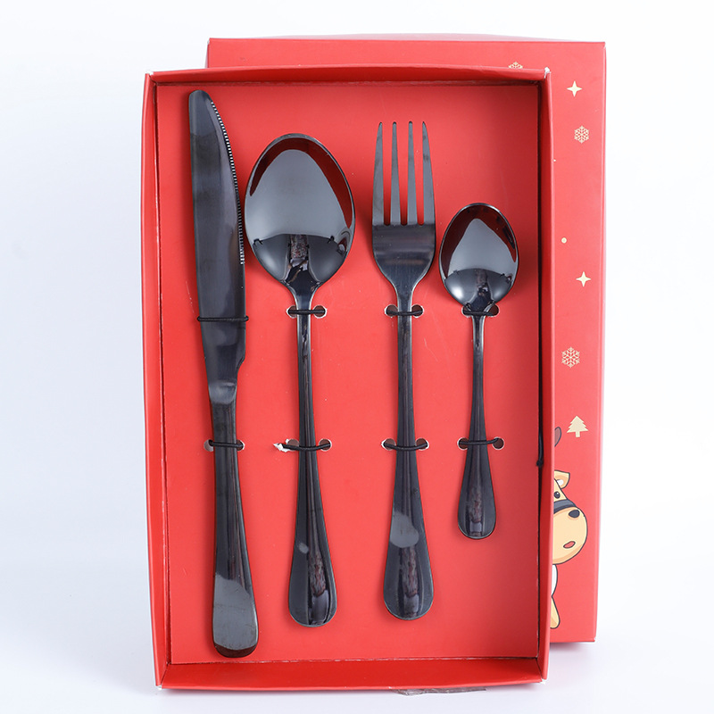 Caja de regalo de Navidad + conjunto de cuatro piezas negro