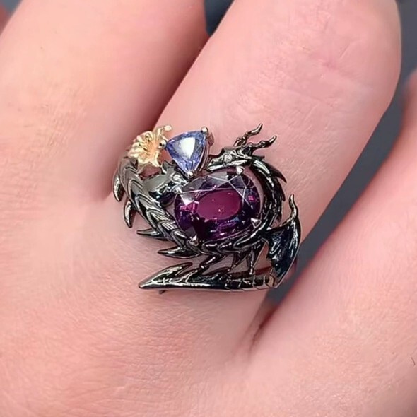 Deep Love Otome Game Character Dragon Wings Ring Little Tanuki Derivative Merchandise Game Anime Cosplay Ring Gift