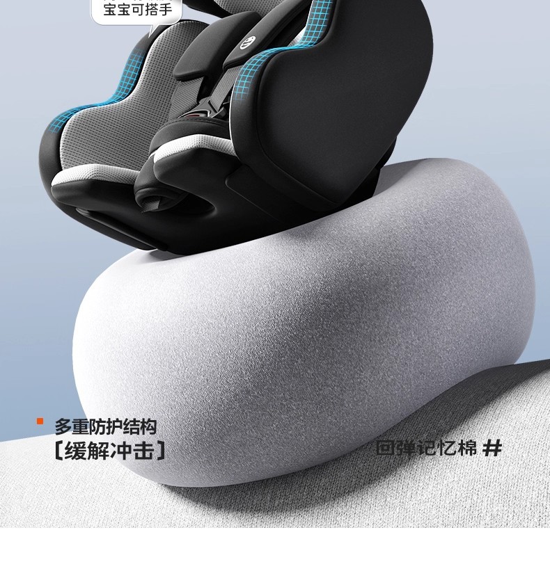 Fat Panda Kidsren's Car Safety Seat 360-Degree Rotating Reclining Car Safety Seat for Young Infants