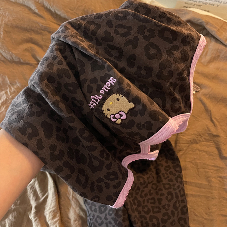 纯欲辣妹豹纹Hello Kitty吊带睡裙女夏季新款舒适外穿家居连衣裙|undefined