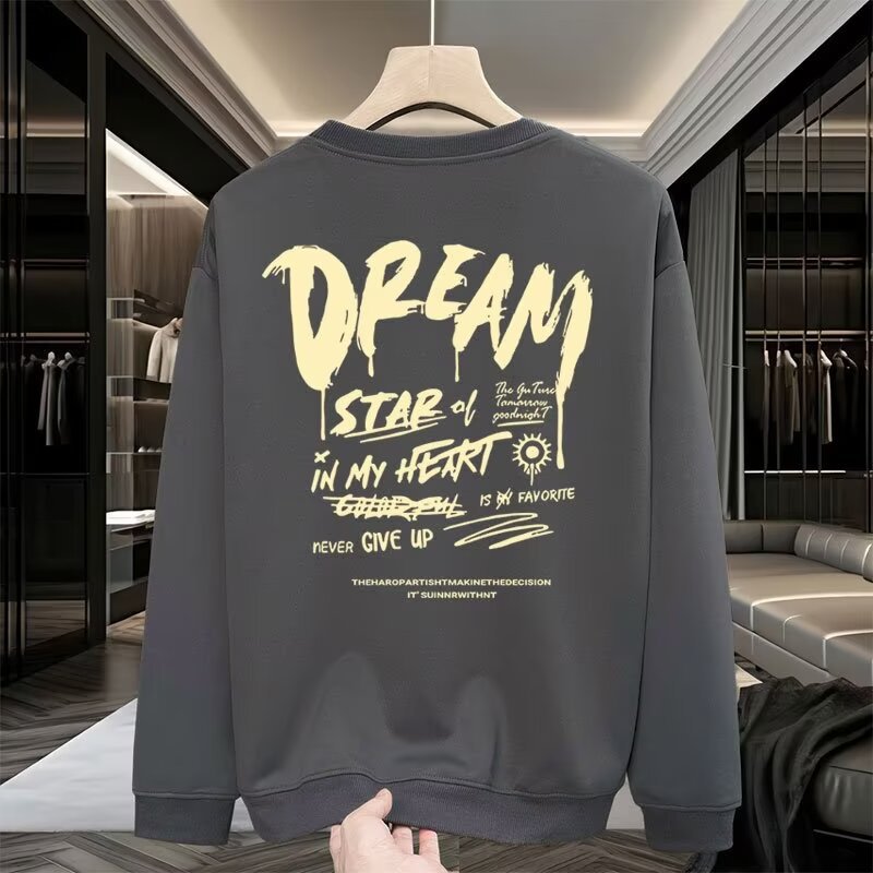 Felpa uomo con cappuccio pullover a maniche lunghe taglio ampio_voghion.com
