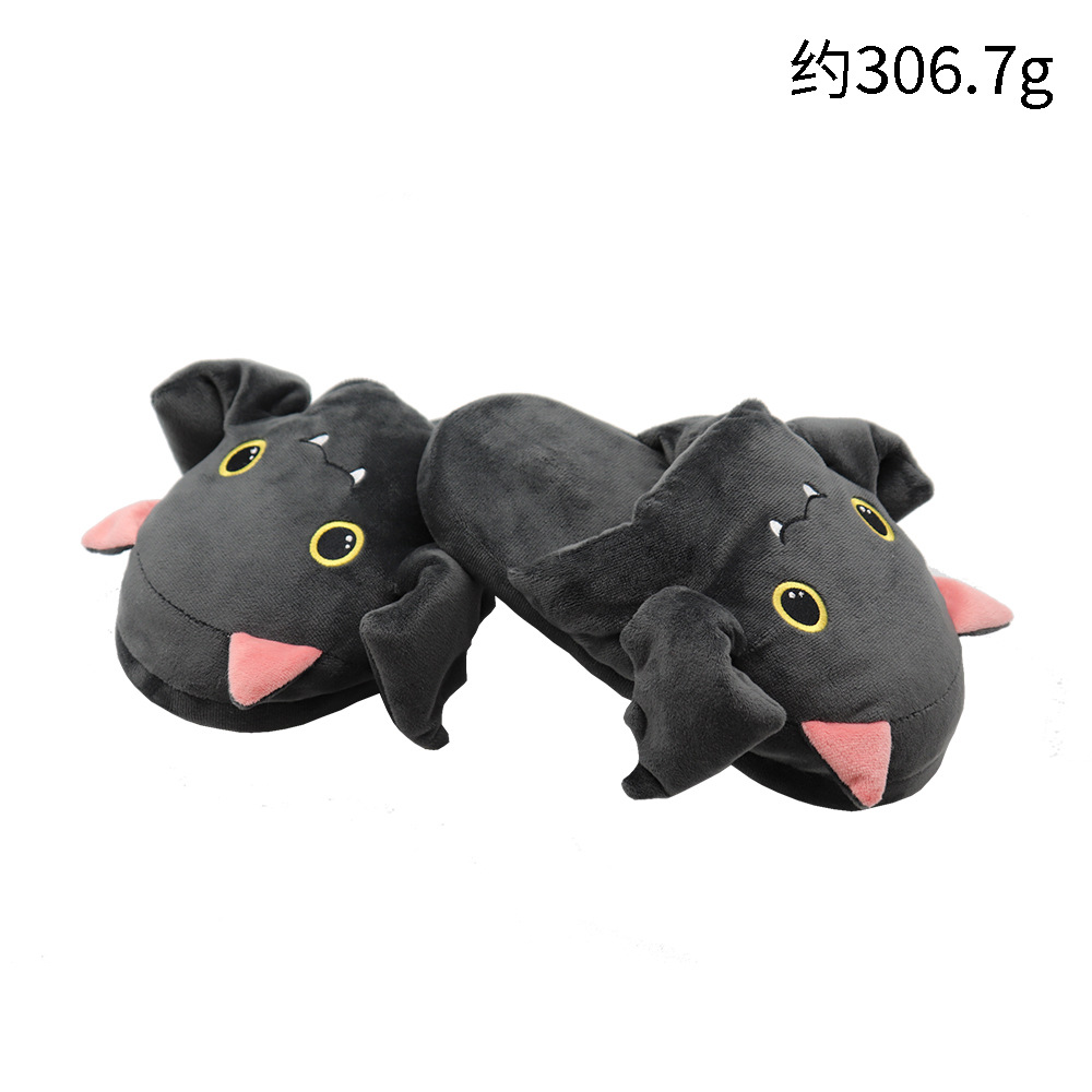 Zapatillas de orejas grandes, trapeador de algodón con orejas en movimiento, lindo perro de dibujos animados, todo incluido, cálido, antideslizante, zapatillas de lana, invierno