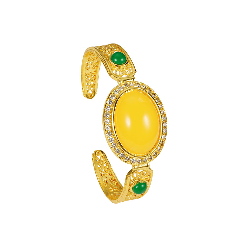 Arenas de oro de Vietnam tallado flores huecas de patrón de viento chino abertura brazalete de diamantes de imitación Yiwu accesorios joyas al por mayor