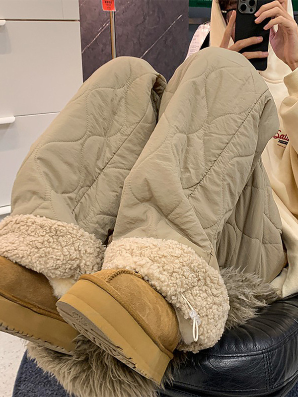 Minus 40 Degrees Cold-Proof and Warm Outer Wear Cashmere Casual Pants for Men Fleece-Lined and Thickeneded Northeast Winter Extreme Cold Cotton Pants