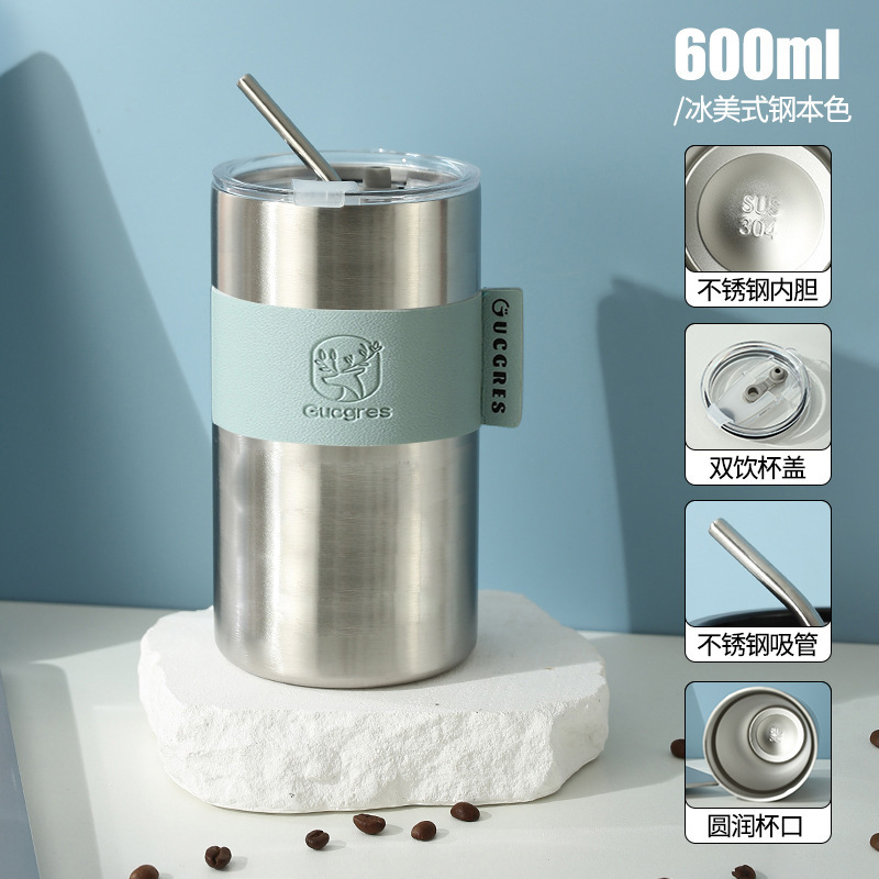 High-Top - Acabado en acero inoxidable + Funda de cuero azul