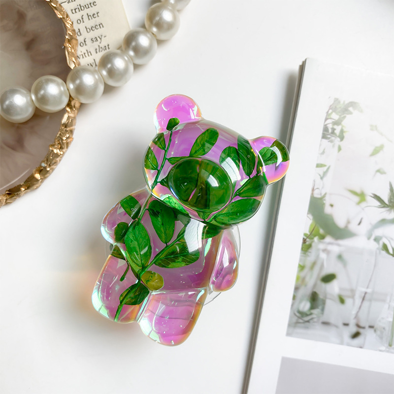 Supporto per telefono coreano Instagram Bear Laser creativo Fiore colorato Airbag Desktop Supporto stabile Portatile scalabile_voghion.com