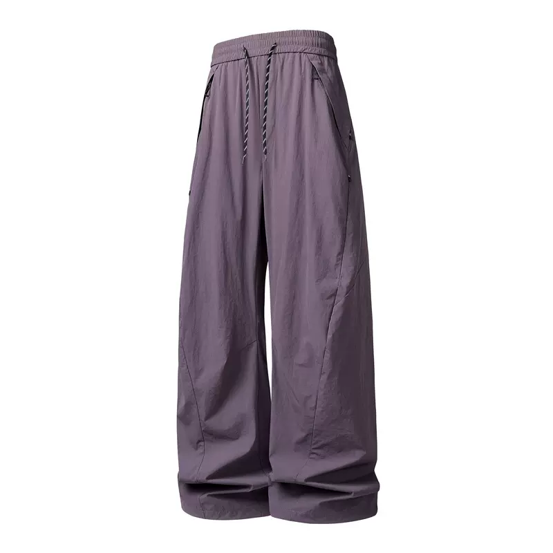 时尚工装裤潮牌机长裤男新款宽松直筒冰丝休闲裤男款户外潮流百搭