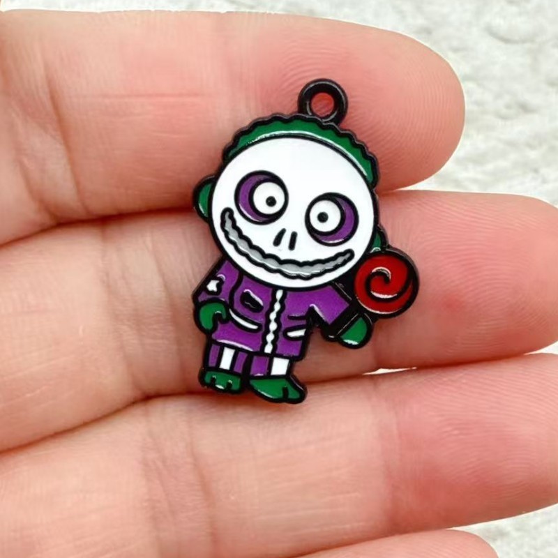 ハロウィンシリーズゴースト DIY ジュエリーアクセサリー合金オイルドリップペンダントキーホルダーイヤリングバッグペンダント|undefined