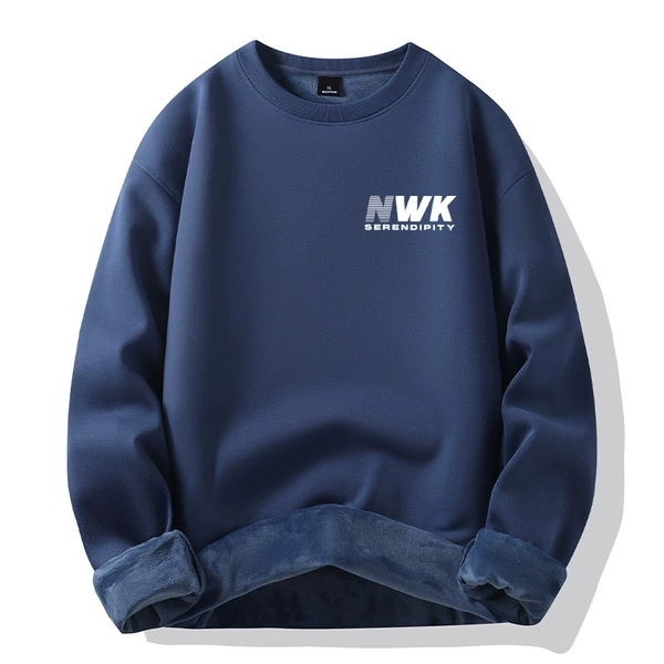 Mist blue-round neck plus velvet-NWK