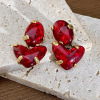 Retro advanced earrings heart shaped, french style, bright catchy style, high-quality style