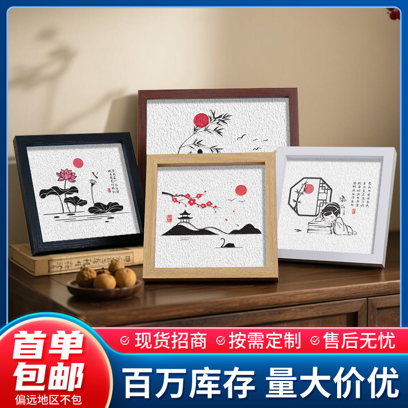 Casual Wooden Framed Picture Frame A4 Table High-End Wooden A3 Photo Frame Large Size Wall Hanging Puzzle Frame Wholesale