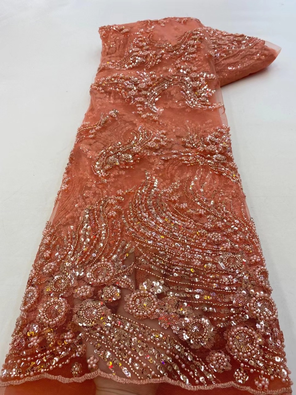 La industria pesada del tubo del grano de la boda vestido de noche de moda europea y americana de encaje de tela de encaje de boda JX2647 image 15