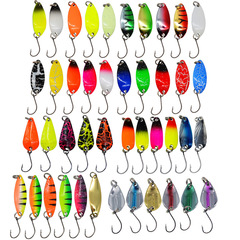 43 pieces/set fluorescent lure mouthbass spoon metal spoon single hook lure