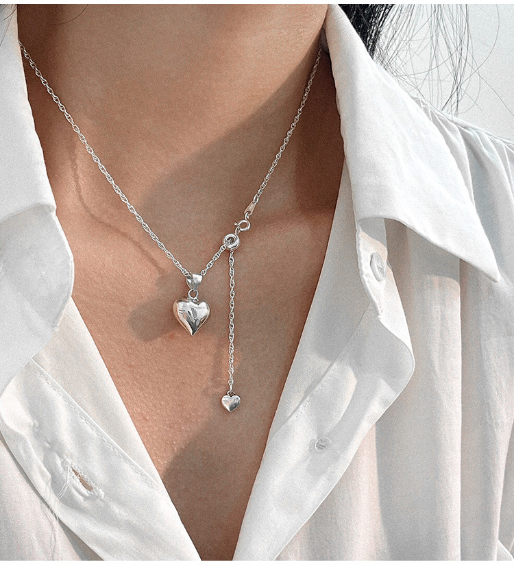 8g Weight Pendant Necklace Classification 1 Piece Quantity 925 Sterling Silver Patchwork Heart Shape Pendant Necklace
