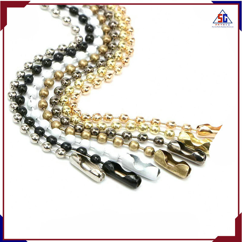 箱包五金项链毛衣铁珠链不锈钢波珠链金属铜波珠链彩色吊牌波珠链