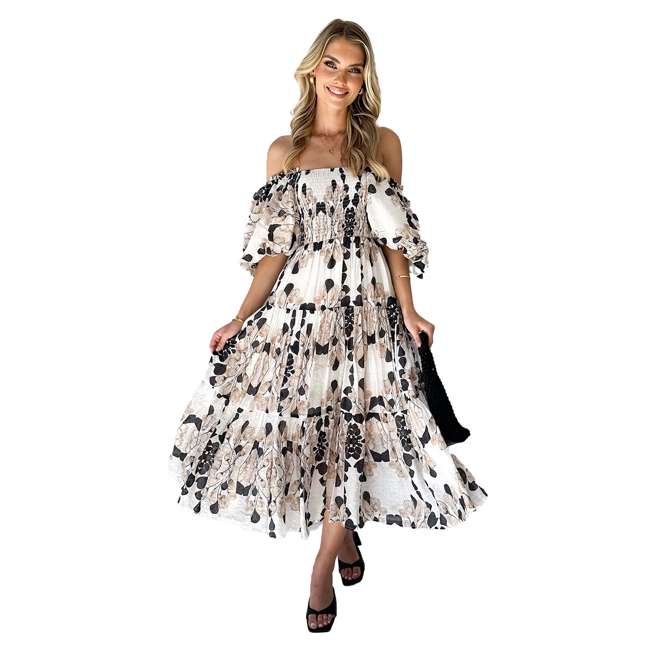 Women's Regular Dress Elegant Vacation Boat Neck Sleeveless Flower Midi Dress Daily Street display picture 30