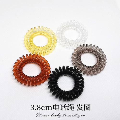 3.8 Gradient Color Phone Cord Hair Tie Transparent Rubber Band Headband Jewelry Yiwu Hair Accessories Wholesale Cross-Border Foreign Trade