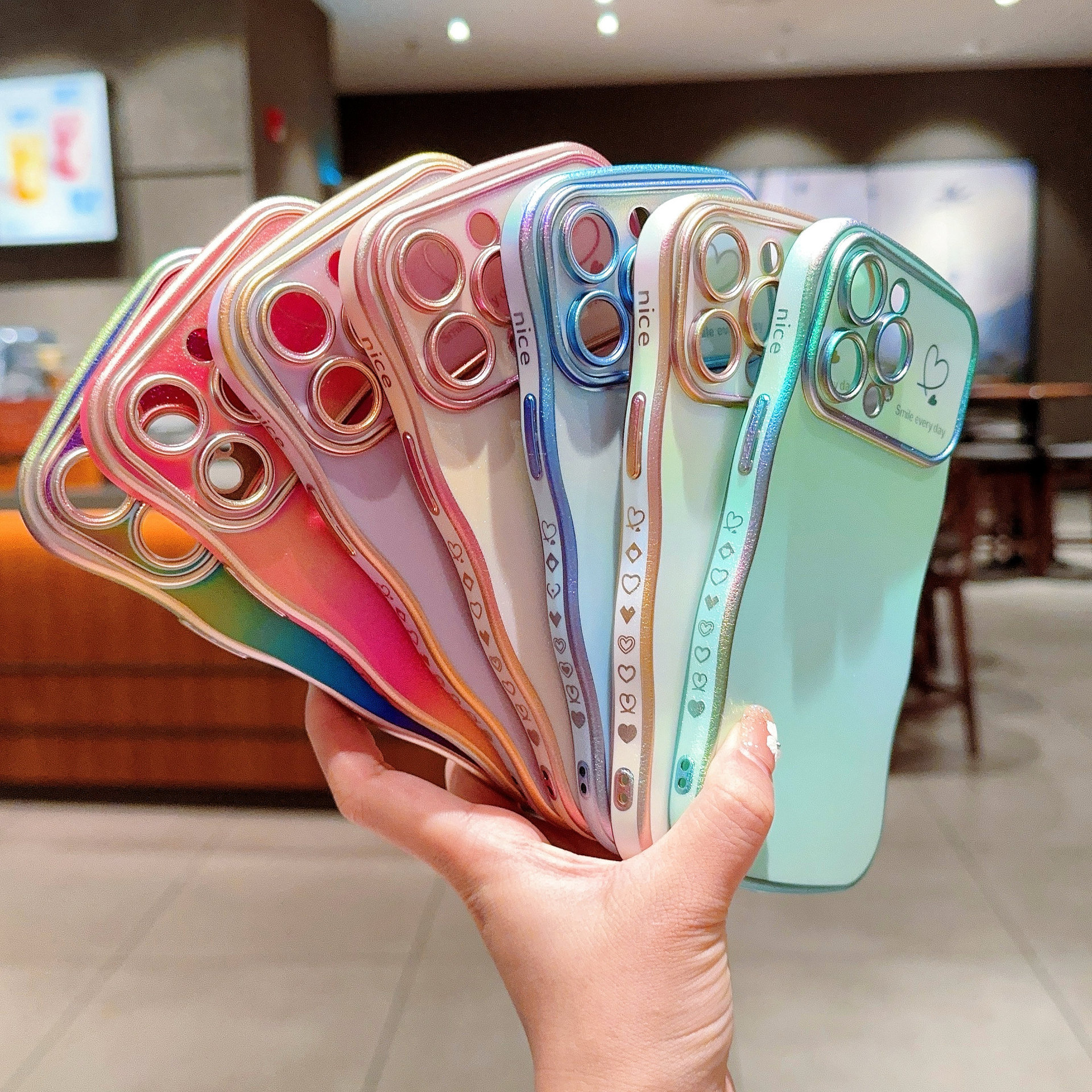 Nuevo color de seda brillante pantalla de seda para Apple 17 proMax caso de teléfono móvil gradiente todo incluido iphone 16 comercio exterior