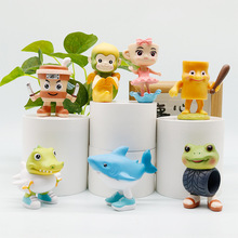 跨美国AI山海经合成兽手办鳄鱼轰炸机木棍人公仔盲盒桌面装饰摆件