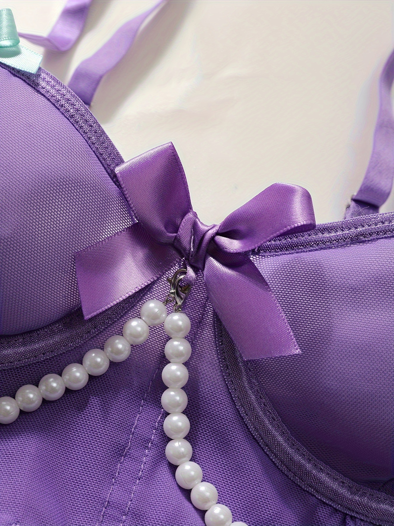 Conjunto de ropa interior encantadora princesa de 4pcs para mujeres Lavanda transfronteriza