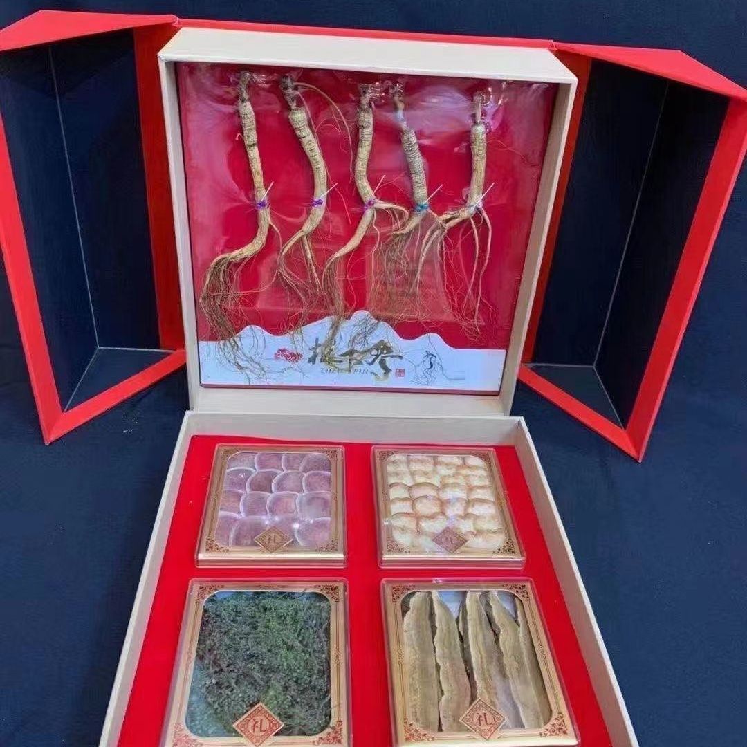 长白山人参礼盒送礼年货人参礼盒鹿茸鹿鞭人参礼盒泡酒药材人参